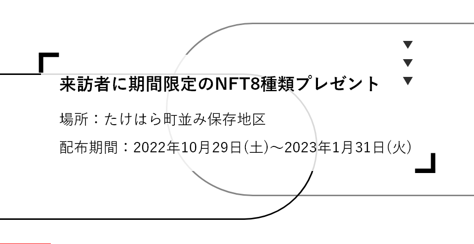 来訪者に期間限定のNFT8種類プレゼント